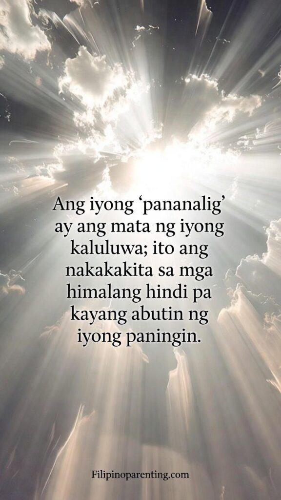 Tagalog Quotes Walking by Faith Not by Sight: 5 Unshakeable Truths An artistic representation of a galaxy or a beautiful sunrise seen through a silhouette.