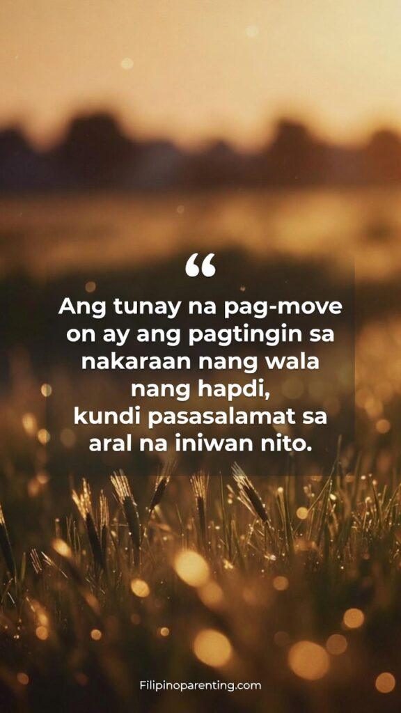 Tagalog Quotes on Moving On and Pagbitaw: 5 Empowering Lessons A close-up of a person smiling softly while looking at a distant horizon during golden hour.