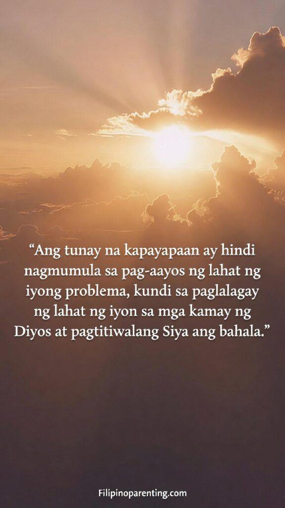 Tagalog Sayings Surrender Divine Will Peace: 5 Sacred Truths A peaceful sunrise with soft clouds and warm light symbolizing surrender to God.