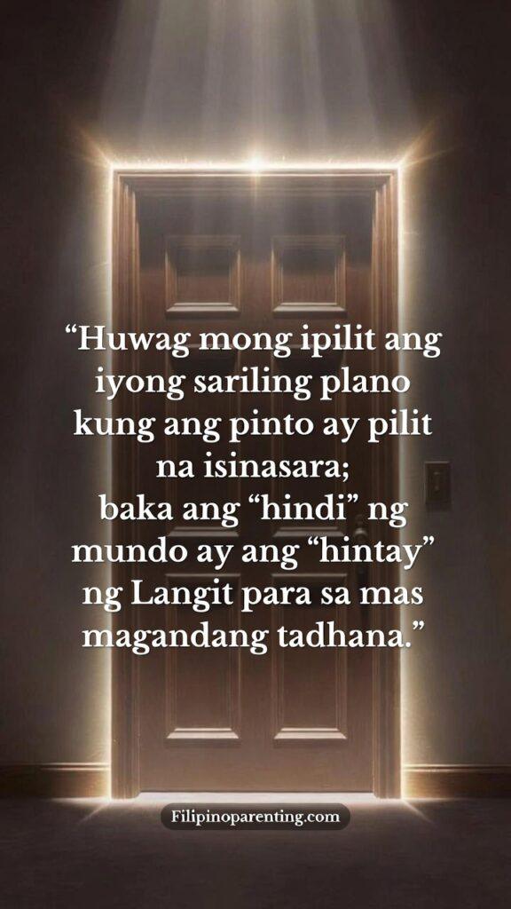 Tagalog Sayings Surrender Divine Will Peace: 5 Sacred Truths A closed door glowing with gentle heavenly light.