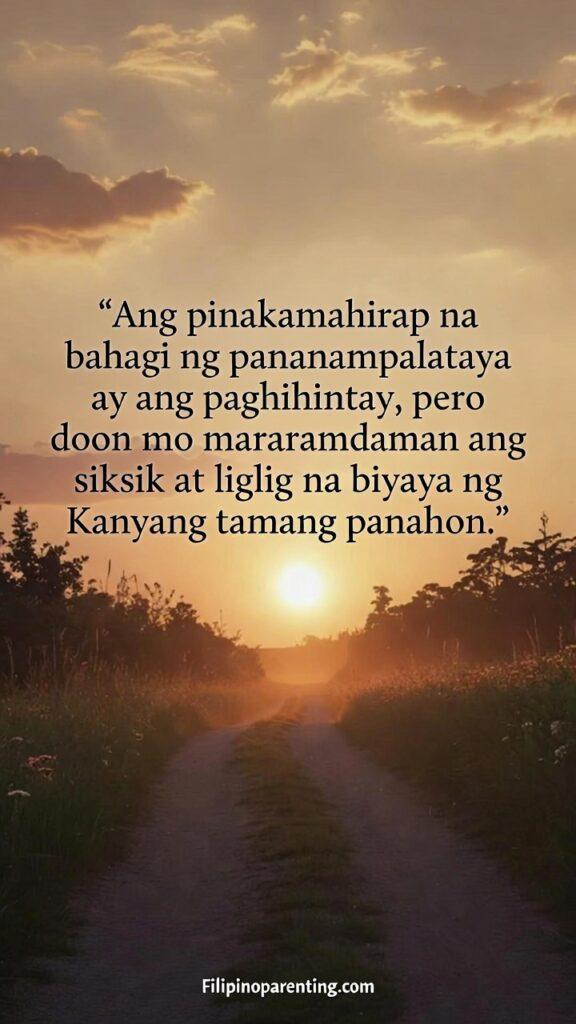 Tagalog Sayings Surrender Divine Will Peace: 5 Sacred Truths A glowing golden-hour path symbolizing patience and divine timing.