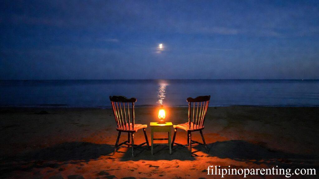 Tagalog Quotes About Silent Love: 5 Unshakeable Truths of the Heart Two chairs at twilight representing Tagalog quotes about silent love.