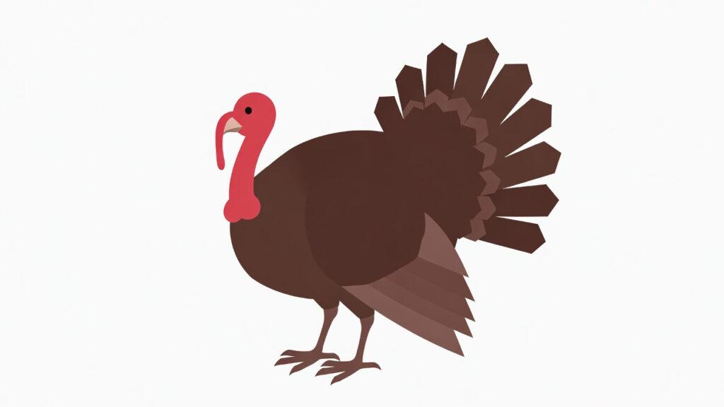 Turkey in Tagalog: Unlock 12 Essential Example Sentences for Incredible Animal & Holiday Vocabulary Mastery Minimalist illustration of a brown turkey for learning the Tagalog word Pabo.
