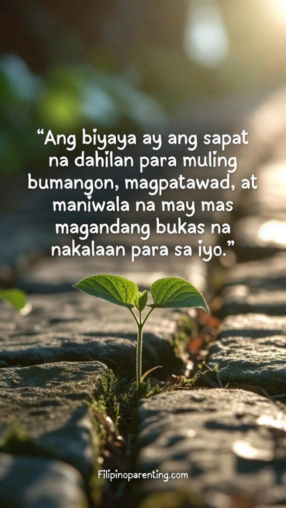 Uplifting Tagalog Quotes God’s Unfailing Love Grace: 5 Unstoppable Truths A close-up of a green sprout growing through a crack in a dry path, symbolizing hope and moving on.
