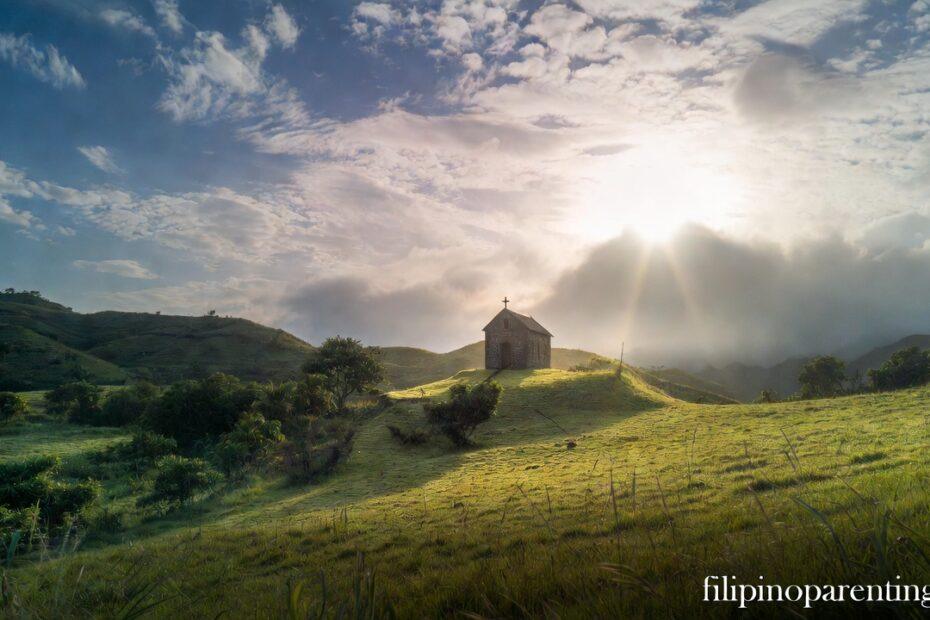 Sunlight breaking through clouds over Batanes representing Uplifting Tagalog Quotes God’s Unfailing Love Grace.