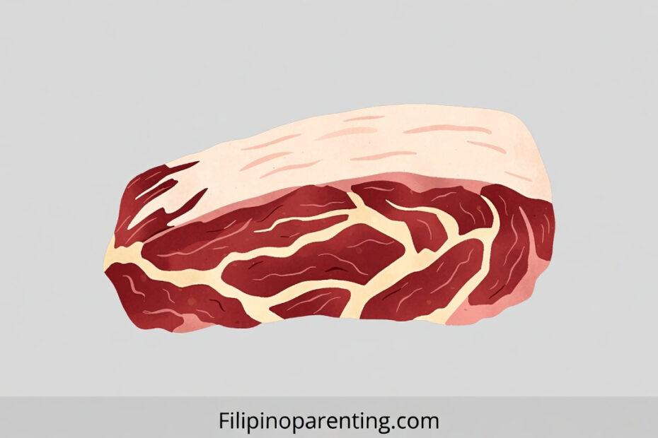 Infographic of Filipino beef cuts including Bulalo, Solomilyo, and Camto with their English equivalents