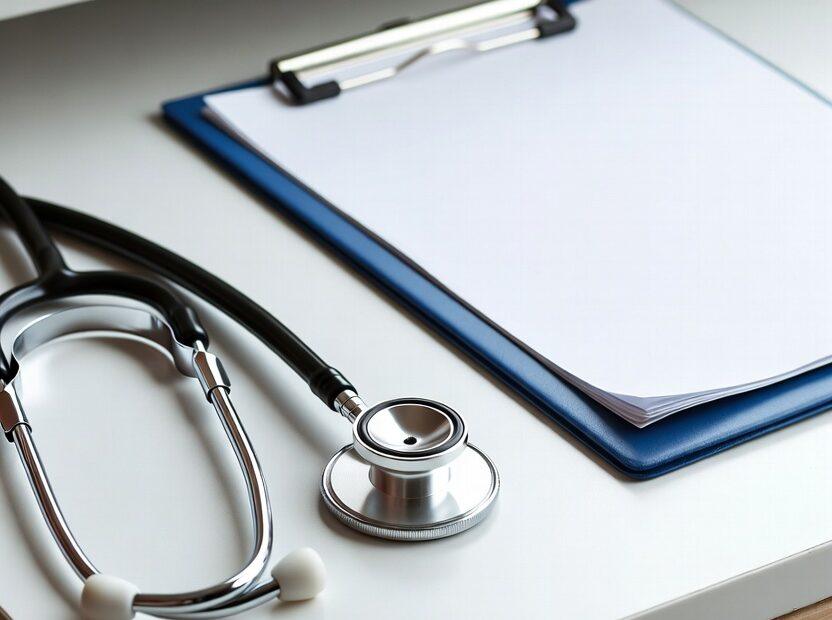 medical in tagalog healthcare tools including a stethoscope and a medical chart on a desk