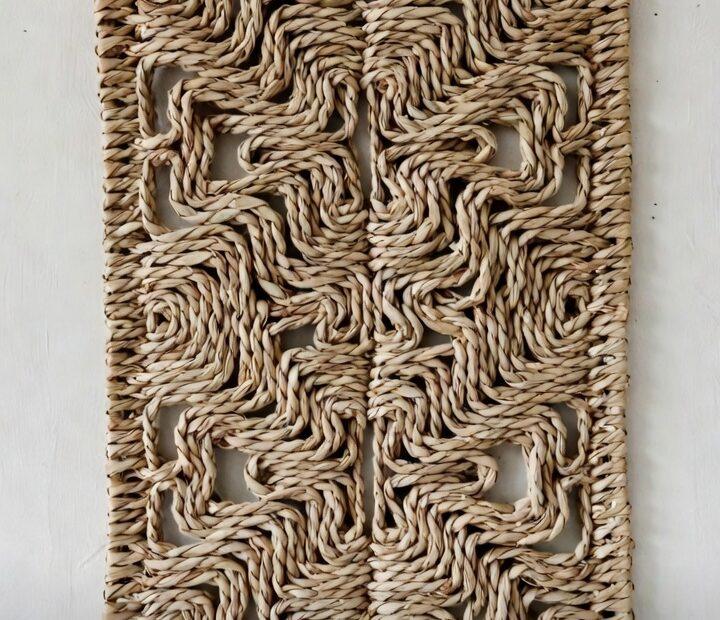 Close-up of traditional Filipino banig weaving representing the phrase what are you doing in Tagalog