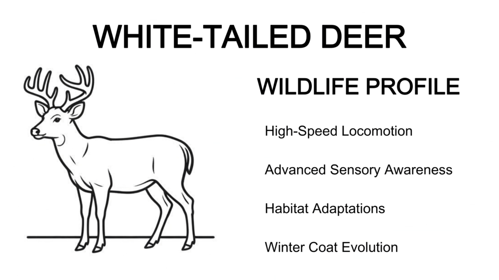 10 Fascinating White-Tailed Deer Facts You Need to Know Diagram showing white-tailed deer facts including high-speed locomotion and sensory awareness.